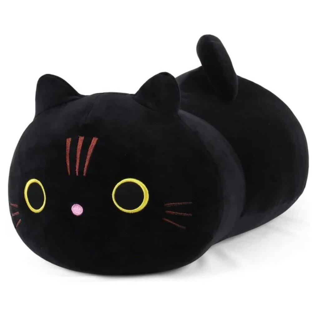 Black Kawaii Cat 8" Plush Squishy Stuffed Toy NWOT